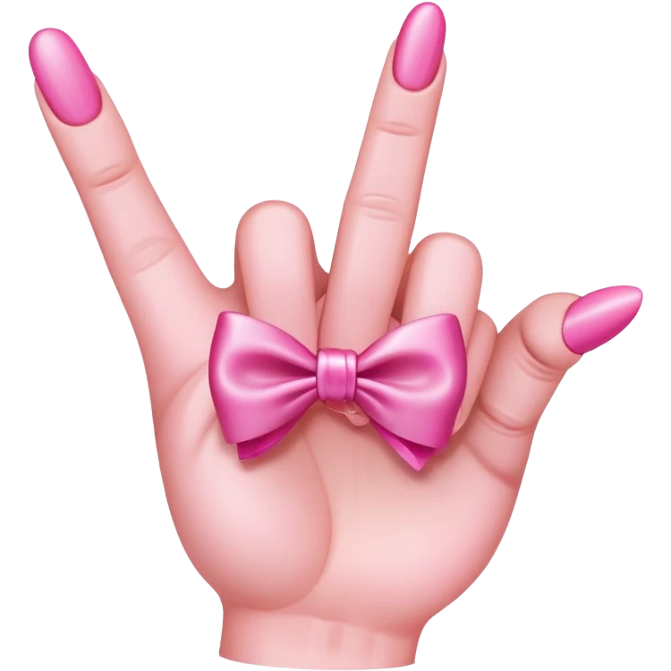 pink middle finger and with bow emoji