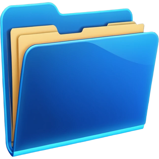 dark blue neon file folder with a slightly open flap emoji