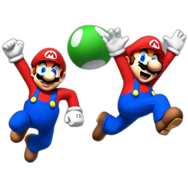 Mario jumping on luigi emoji