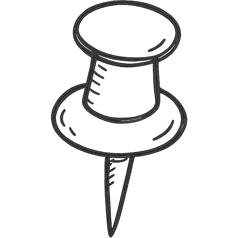 push pin, hand-drawn, sketchy lines emoji