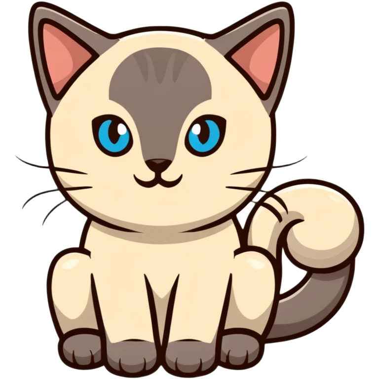 A siamese cat with blue eyes, laying down emoji