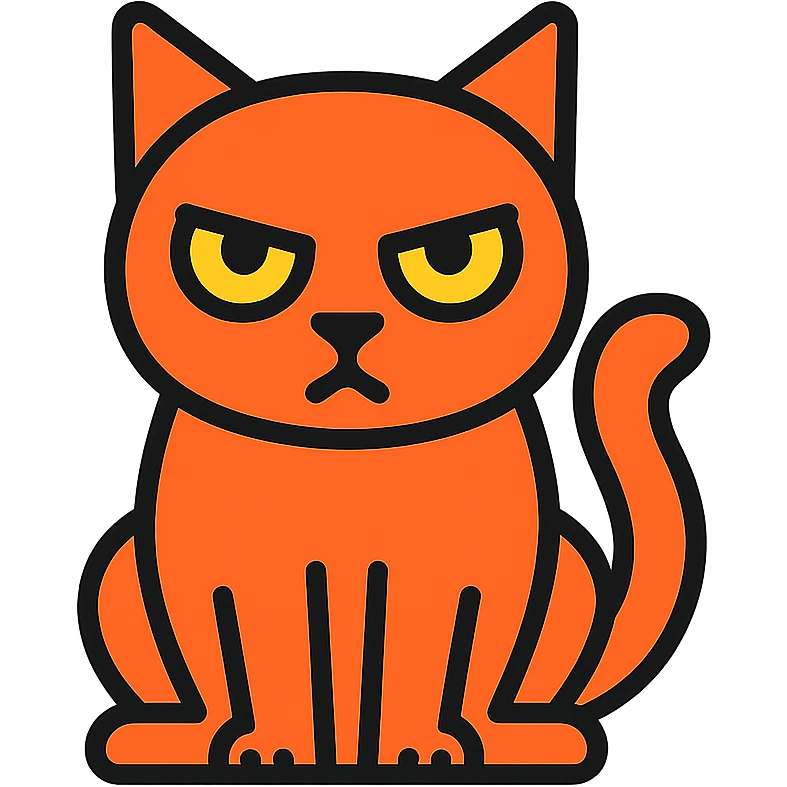 cat staring intensely emoji