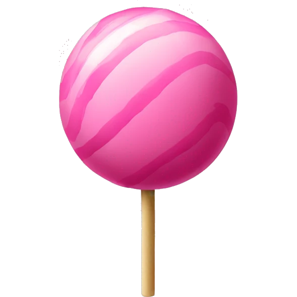 monochromatic pink spherical lollipop emoji