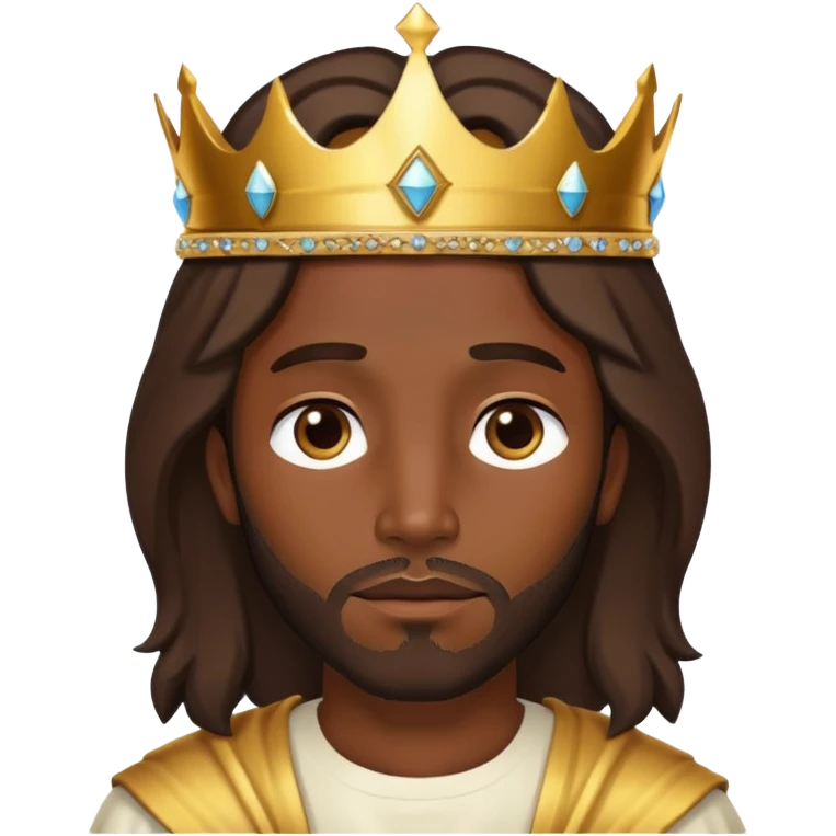 Dark skin christ Jesus gold crown emoji