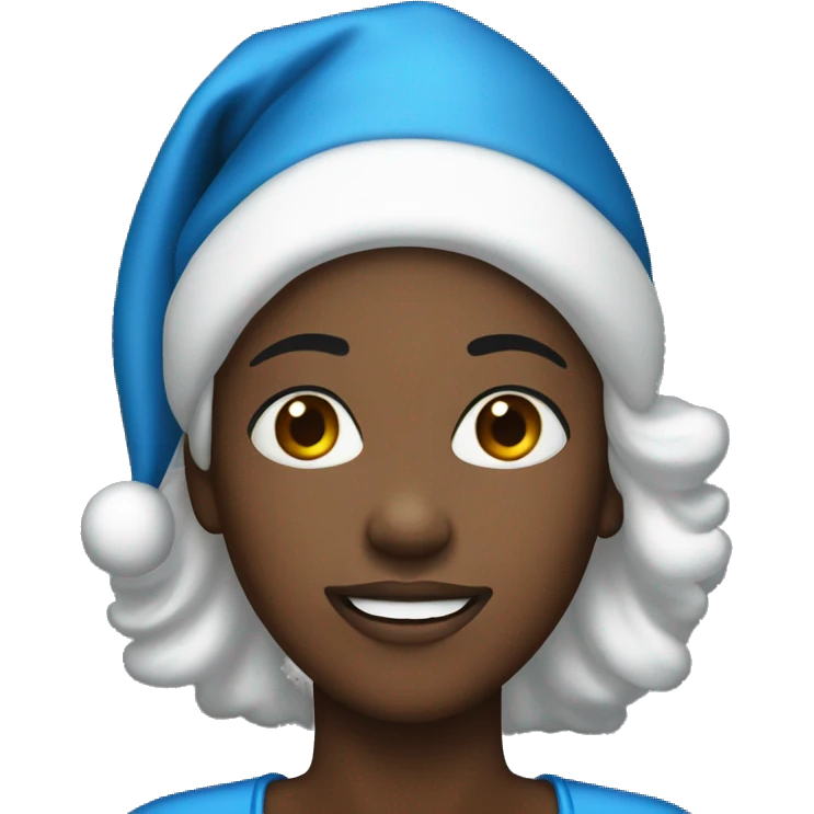 blue christmas santa black woman emoji