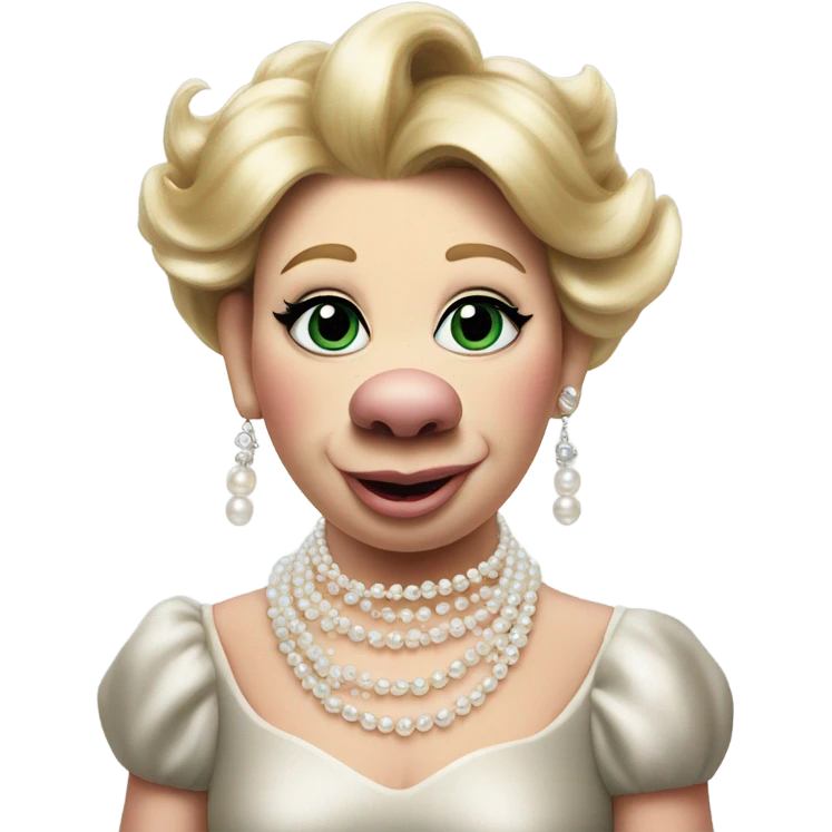 Miss Piggy wearing pearls emoji