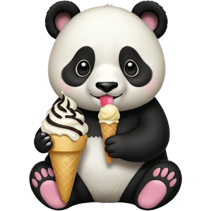Panda eating ice cream emoji