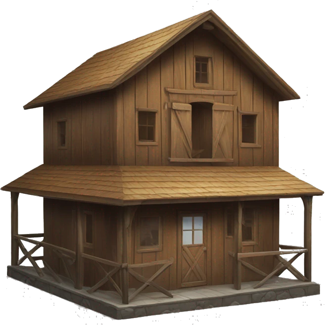 wooden farmhouse building emoji