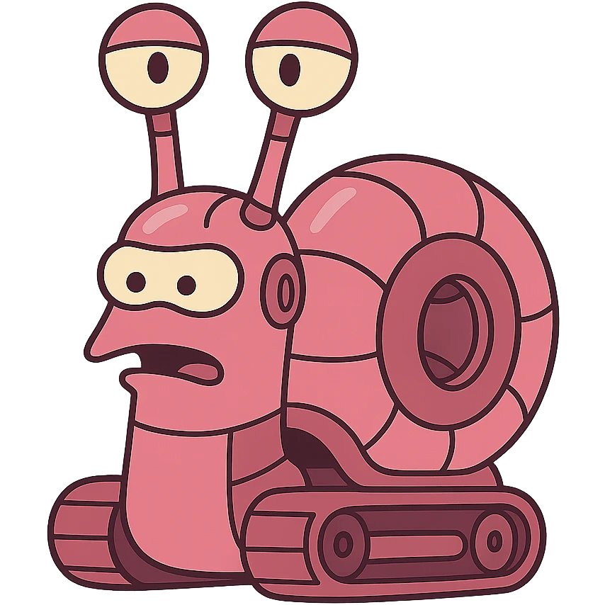 pink robot snail emoji