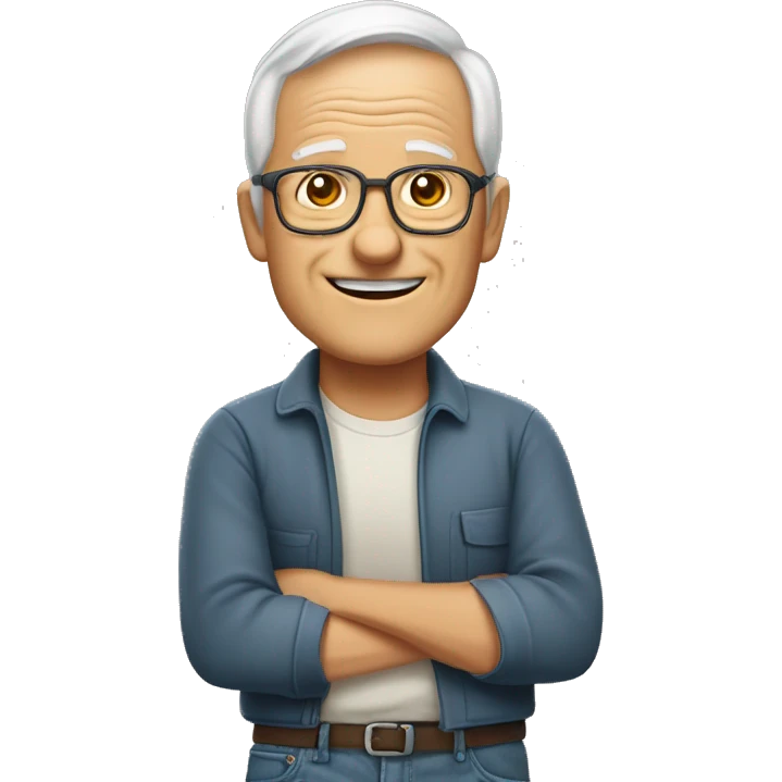 mann mit 66 jahren mit lachfalten emoji