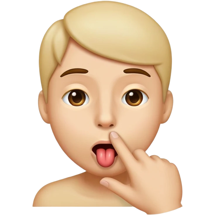 Generate an emoji of someone's tongue touching the tip of their nose emoji
