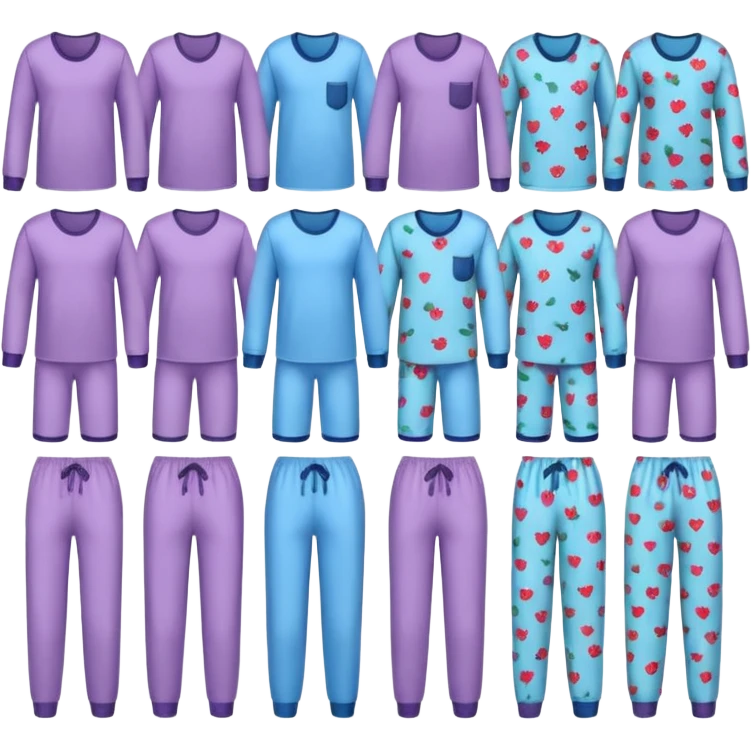 Pajama, different pattern emoji