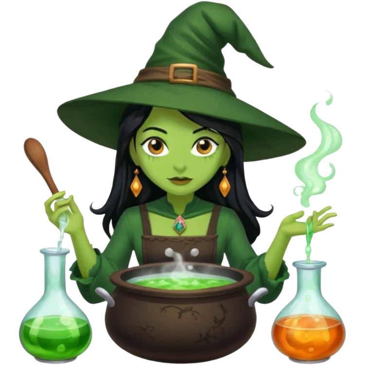 green witch cooking potion emoji