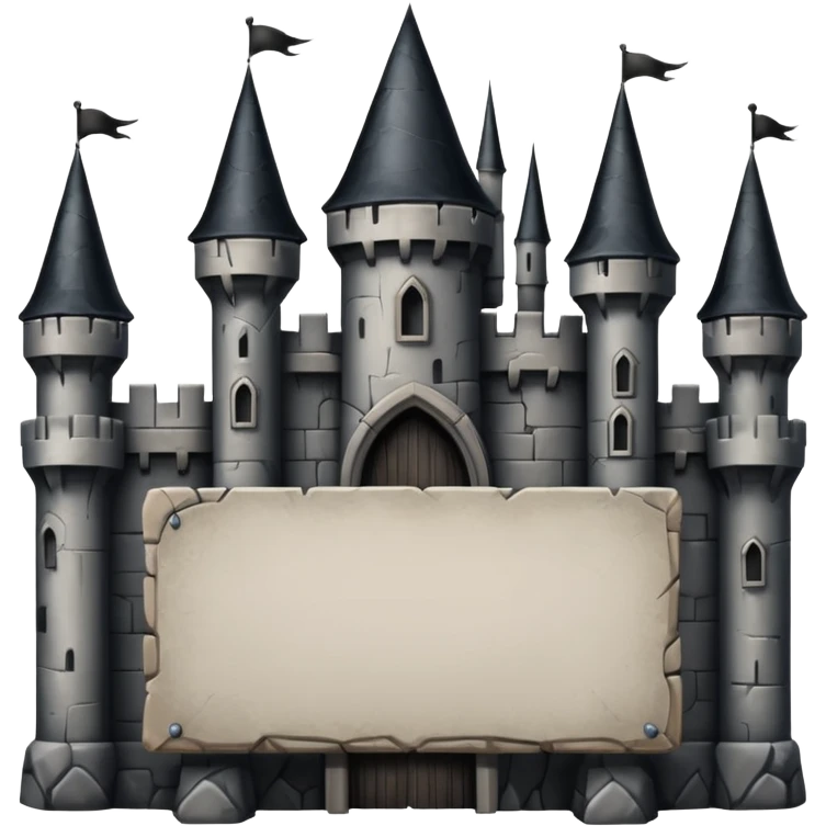 Gothic castle holding a large blank sign emoji