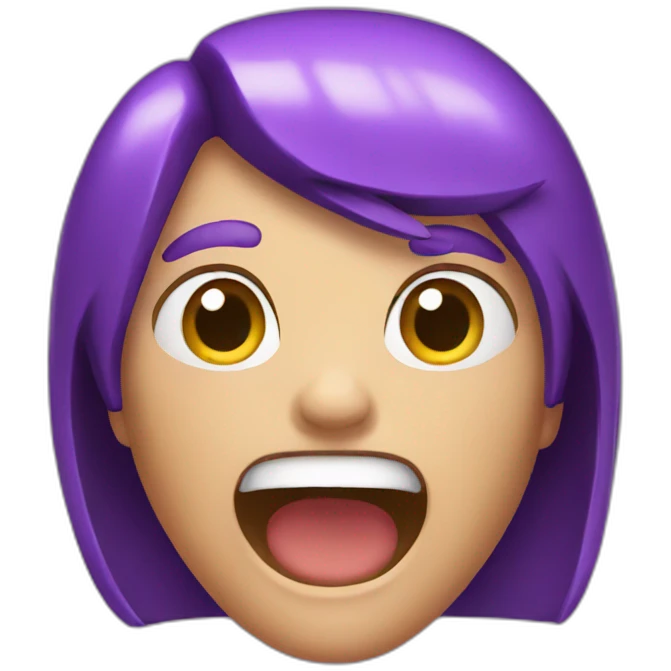 shouting emoji purple emoji