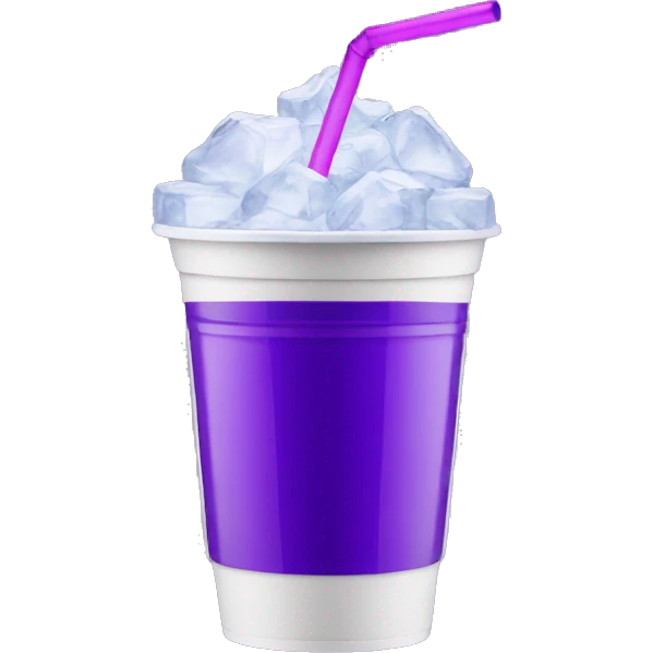 Double styrofoam cup with purple juice and ice in it emoji