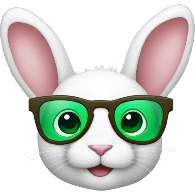 Lapin vert avec lunette  emoji