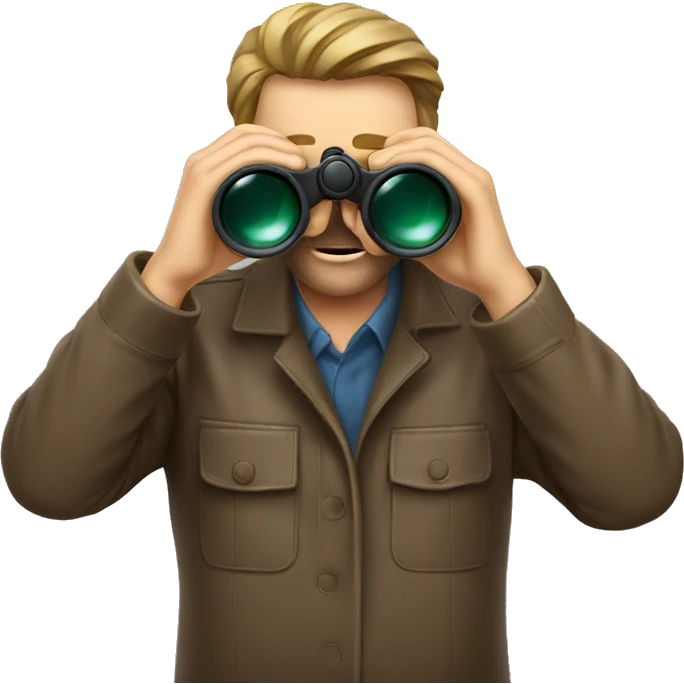 Man looking throug binoculars emoji
