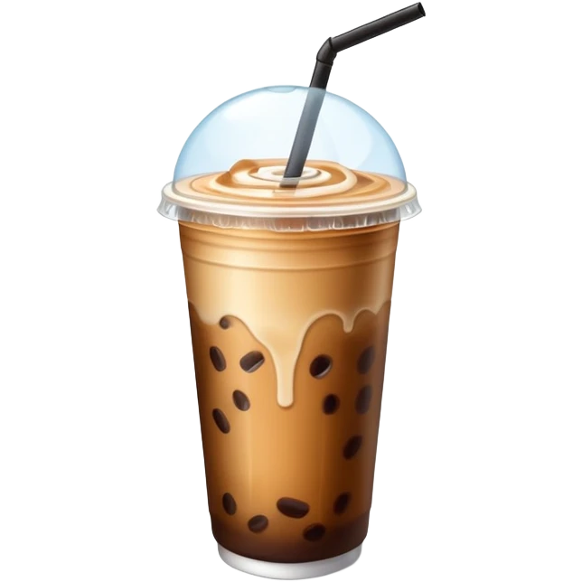 Flat lid iced coffee with milk emoji