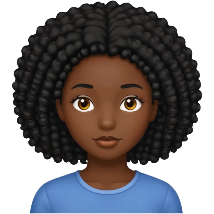 tạo cho tôi cô gái da đen tóc đen hơi xù nhẹ emoji