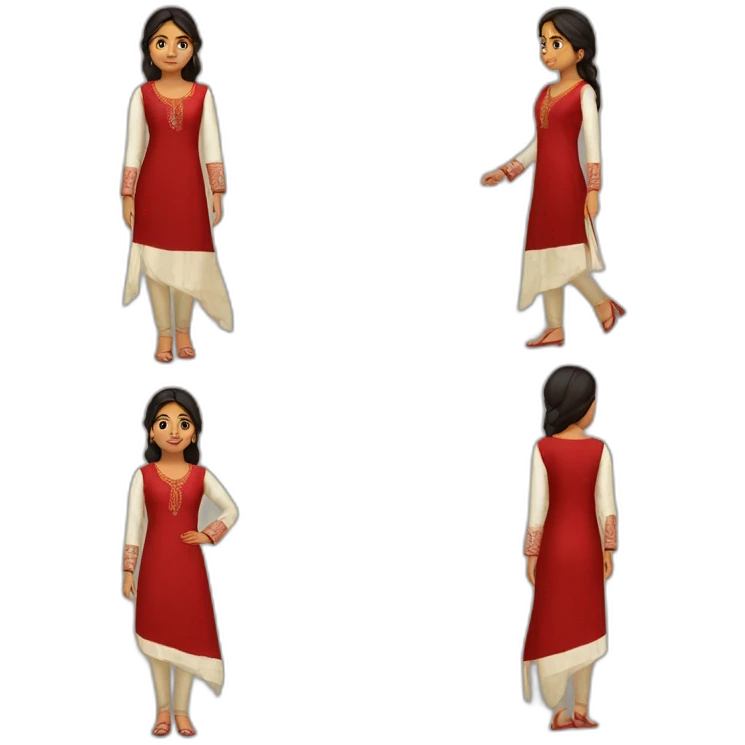 indian girl wearing full sleeve blood red kurti emoji