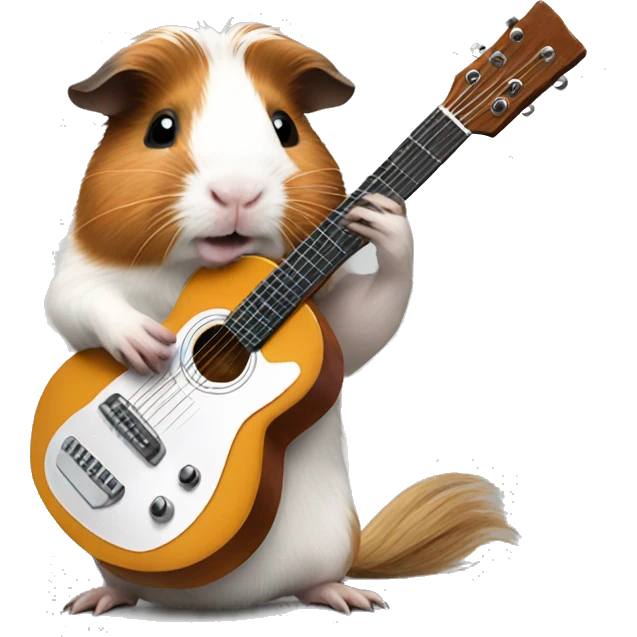 Guinea pig playing guitar  emoji