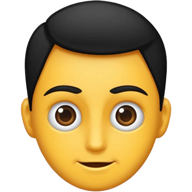 Saçı siyah ve uzun olan bir erkek çiz emoji