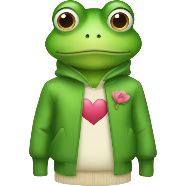 Frog wearing Jill valentines outfit emoji