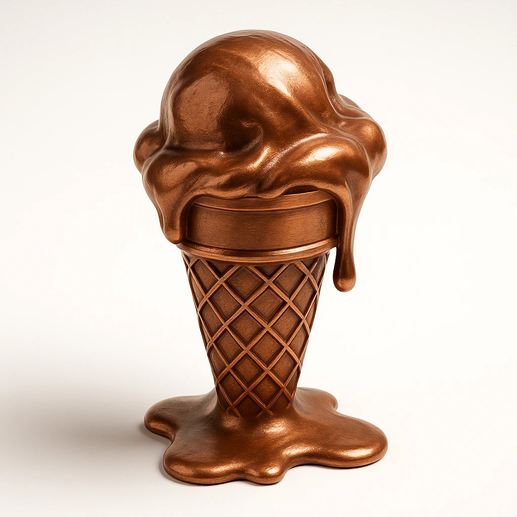 happy children with melting ice cream cones emoji