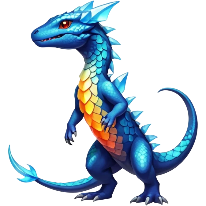 Colorful Shiny Exotic Amaura-Salandit-Aurorus-Fakémon-hybrid-creature (full body)  emoji