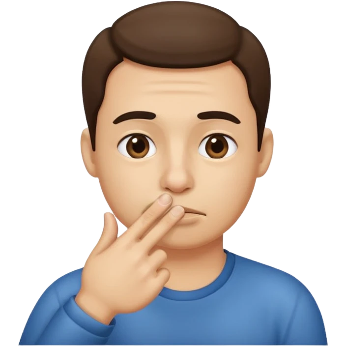 Thumb picking nose emoji