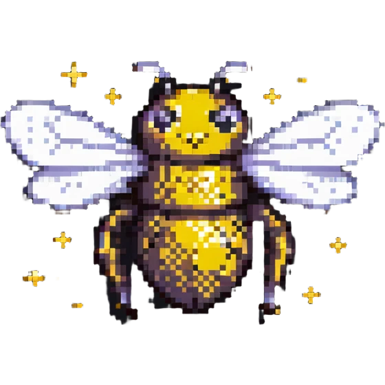 bee with a starry galaxy body emoji