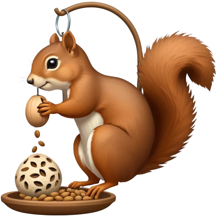 Squirrel on bird feeder  emoji