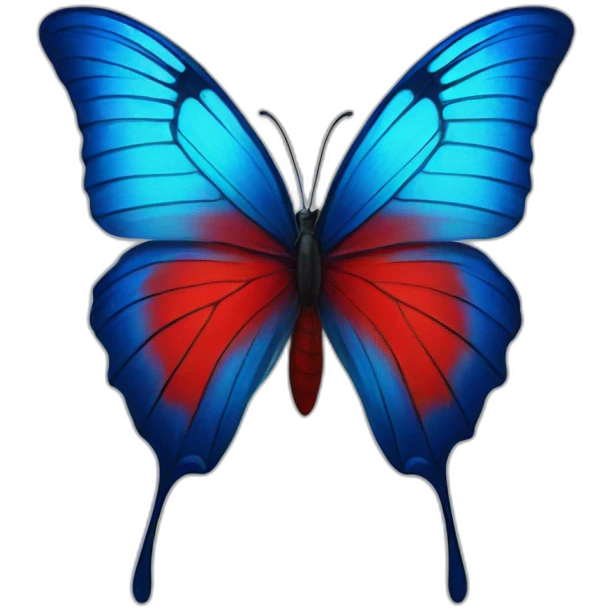 Red heart blue butterfly  emoji