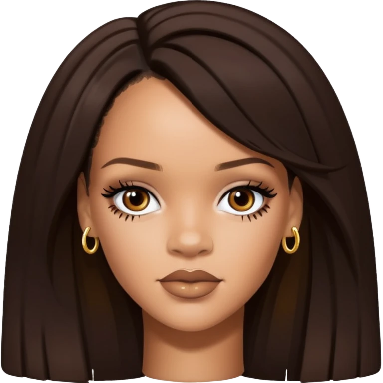 Rihanna with dark brown hair emoji