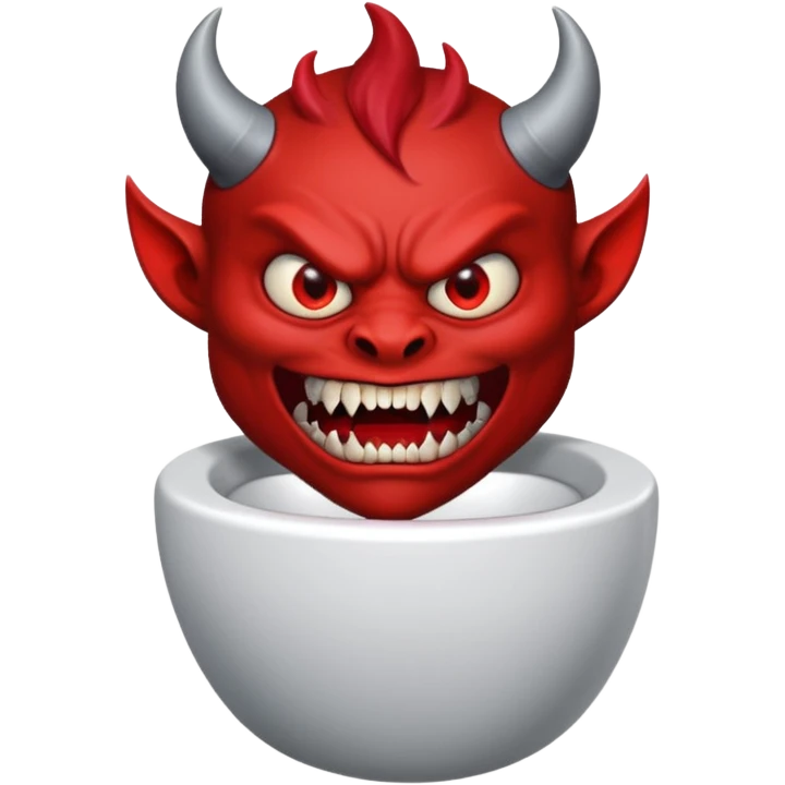 a demon coming out of the toilet bowl emoji