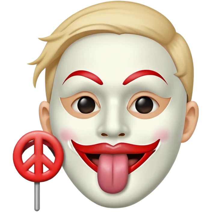 Careta com língua pra fora e o sinal de paz e amor embaixo  emoji