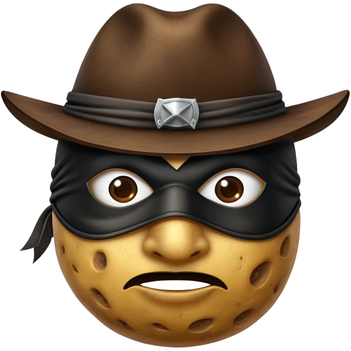 potato with a Zorro mask emoji