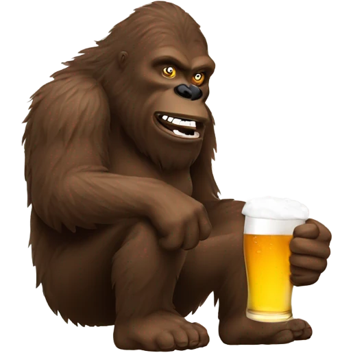 Bigfoot drinking beer emoji