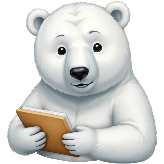 Polar bear doing mathematic calculations  emoji