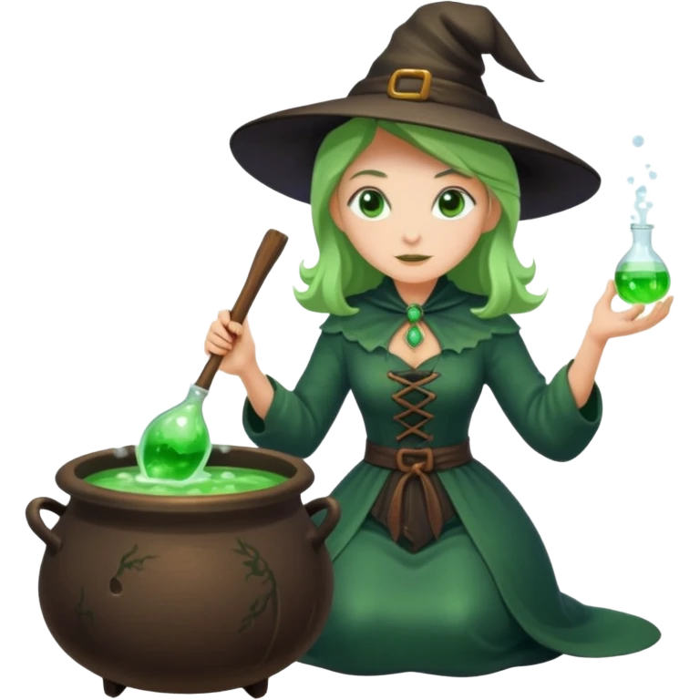 green witch cooking potion emoji