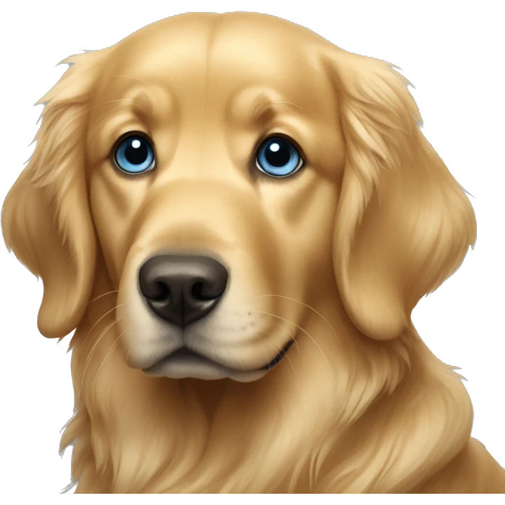 Golden retriever yeux bleus emoji