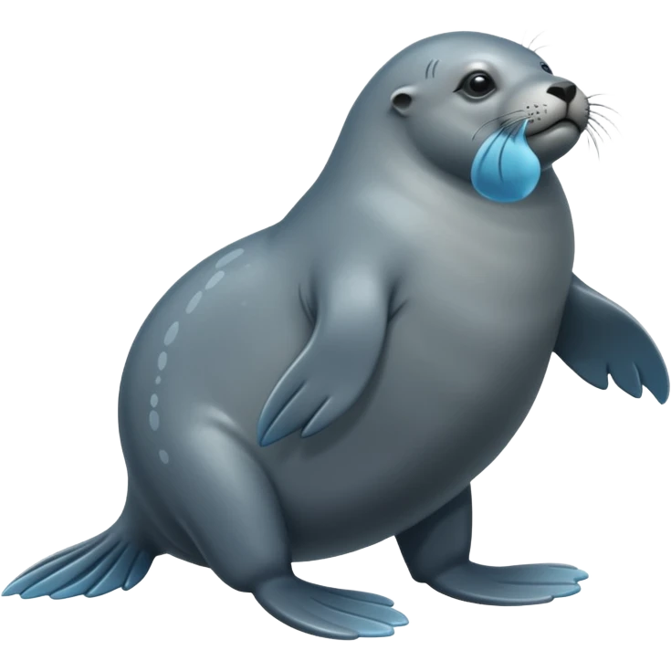 scary grey sea lion full body emoji
