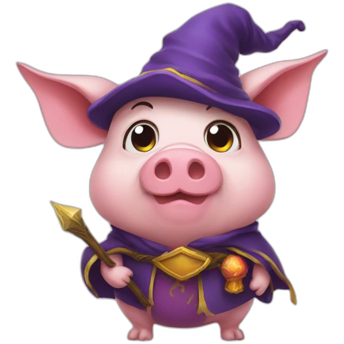 Wizard pig emoji