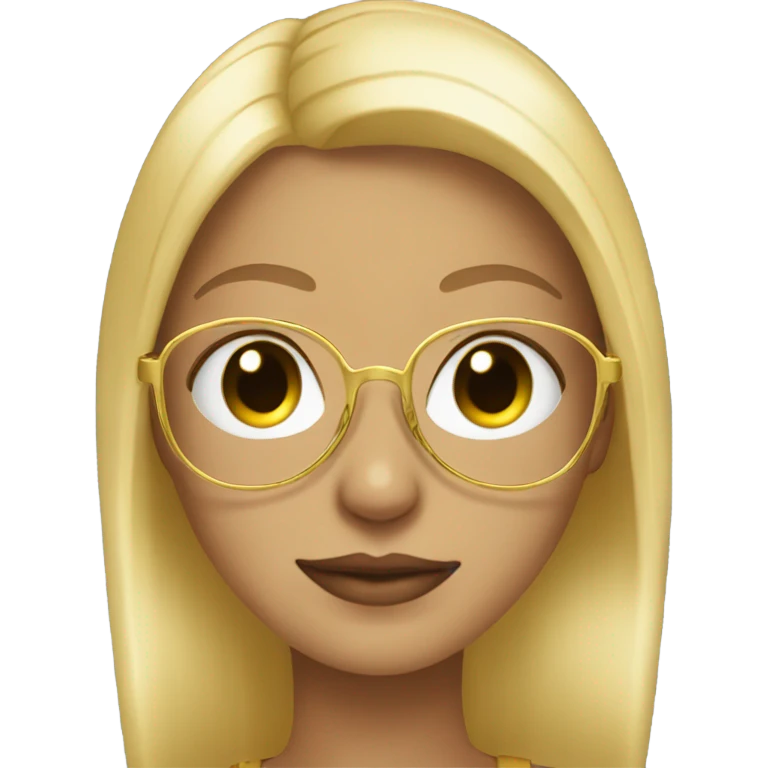  blonde girl with metal (gold) bug glasses emoji