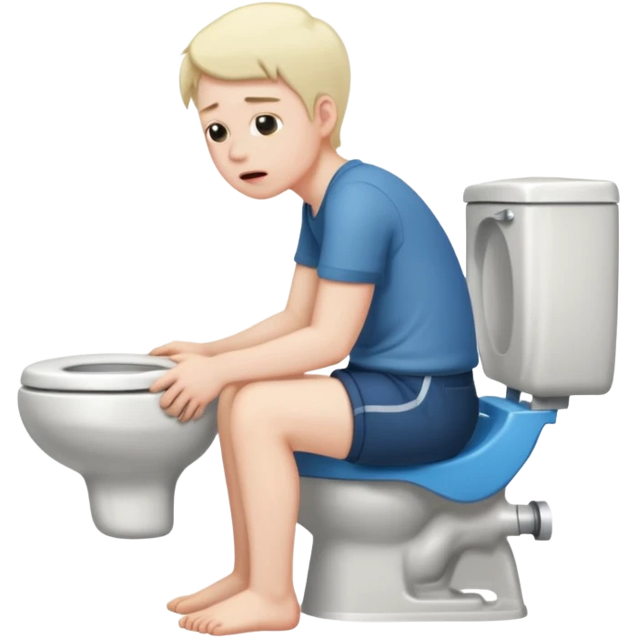 Pooping on a toilet with pants down  emoji