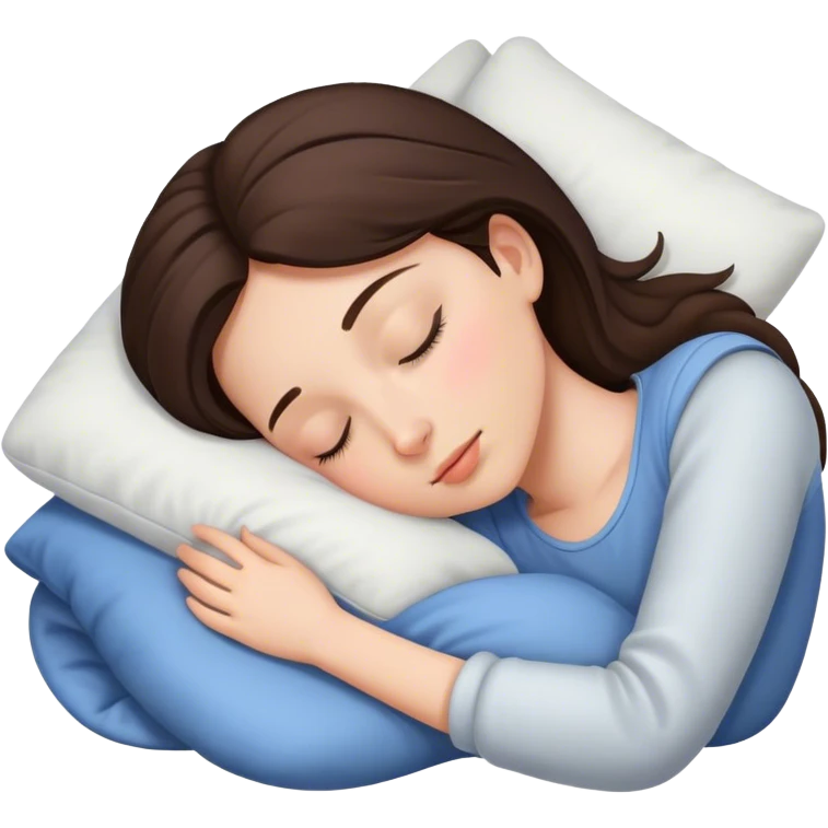 Brunette girl sleepin emoji
