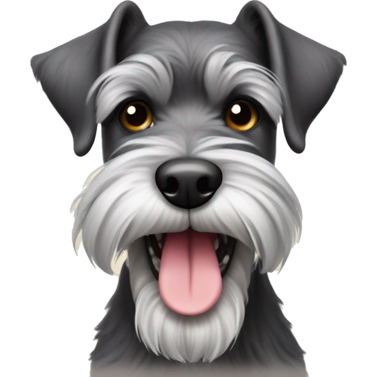 Schnauzer with tongue out emoji