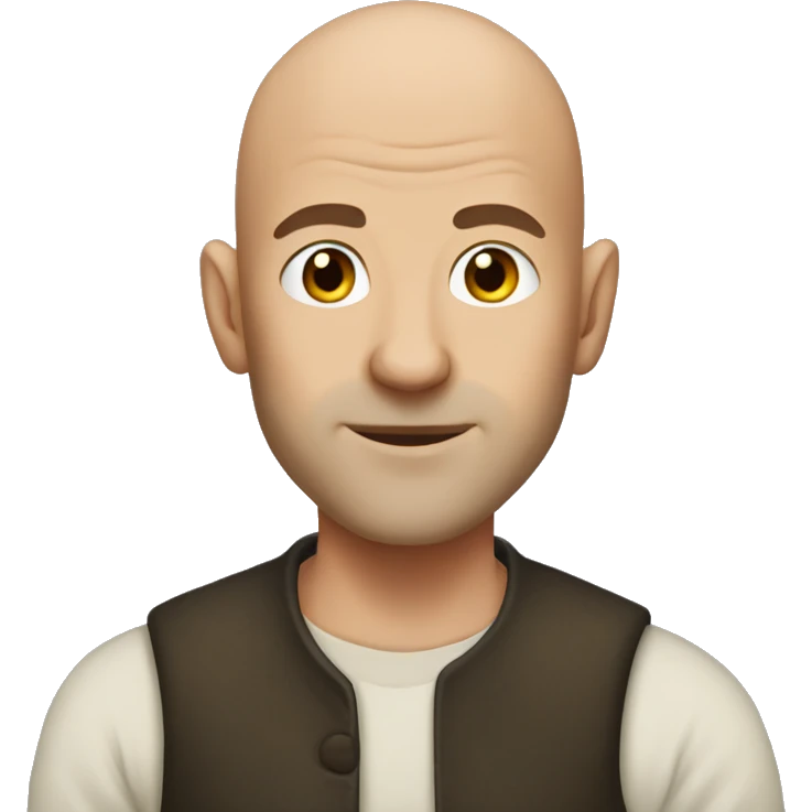 bald man, no hat, no hair, dnd, pointy ears emoji