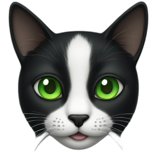 black cat with green eyes emoji